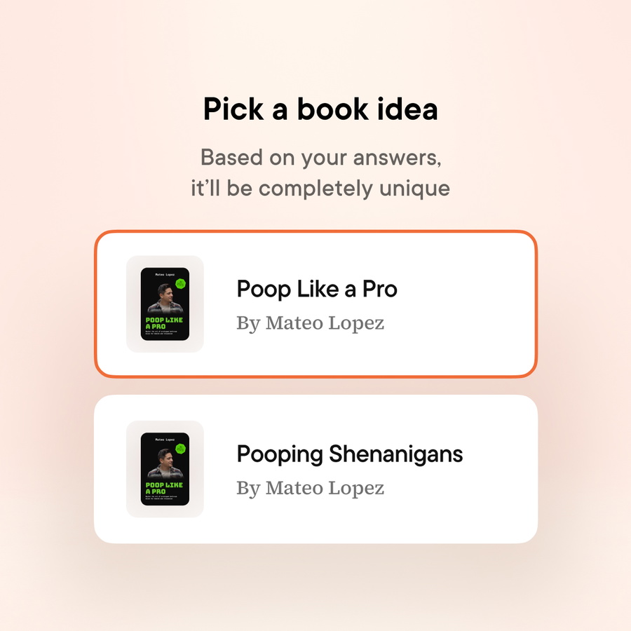 Pick a book idea